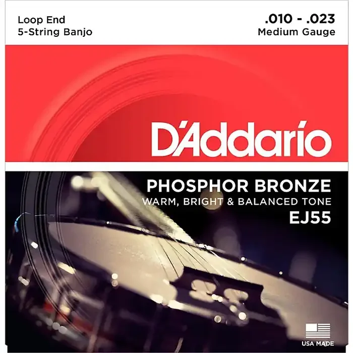 D‘Addario EJ55 Phosphor Bronze Medium 5-String Banjo Strings (10-23) Guitar Center