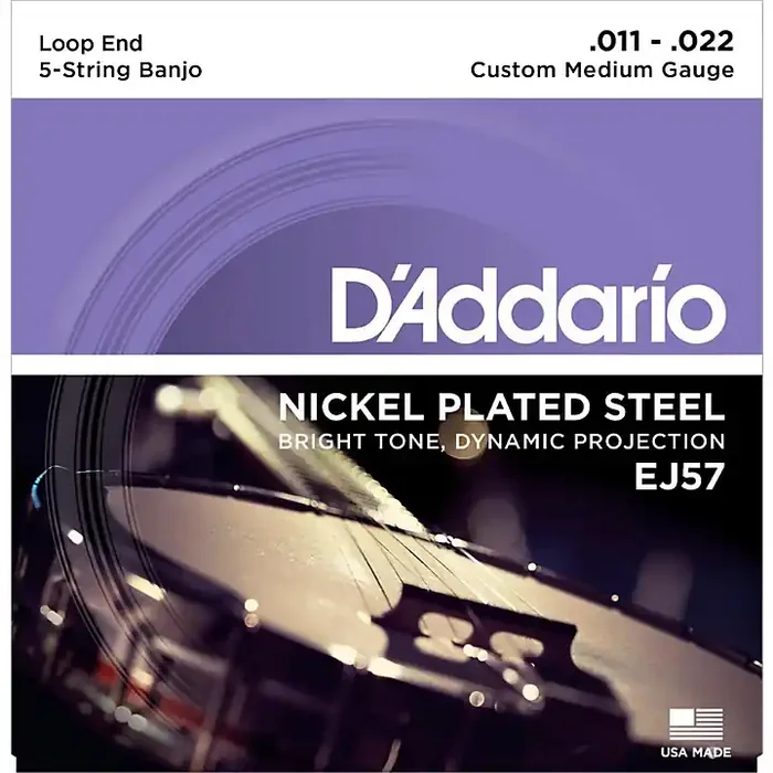 D‘Addario EJ57 Nickel Custom Medium 5-String Banjo Strings (11-22) Guitar Center