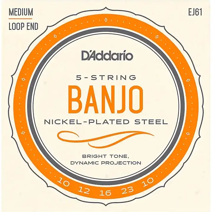 D‘Addario EJ61 Nickel 5-String Medium Banjo Strings (10-23) Guitar Center