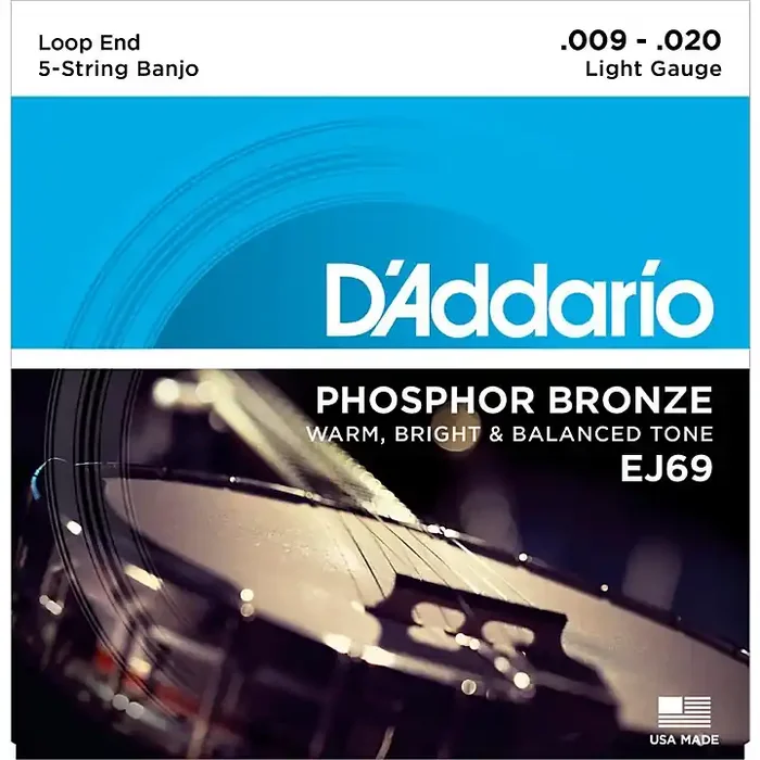 D‘Addario EJ69 Phosphor Bronze Light 5-String Banjo Strings (9-20) Guitar Center
