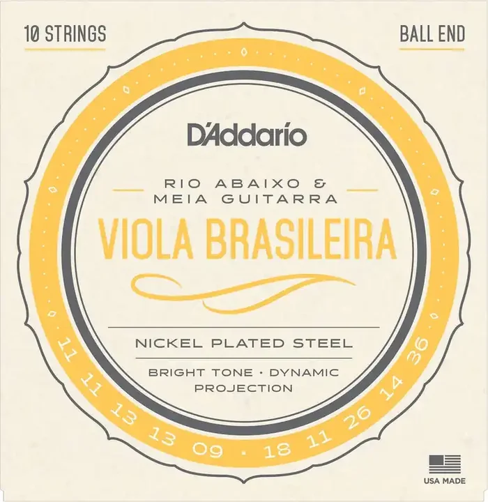 D‘Addario EJ82B Viola Brasileira Set, Rio Abaixo and Meia Guitarra