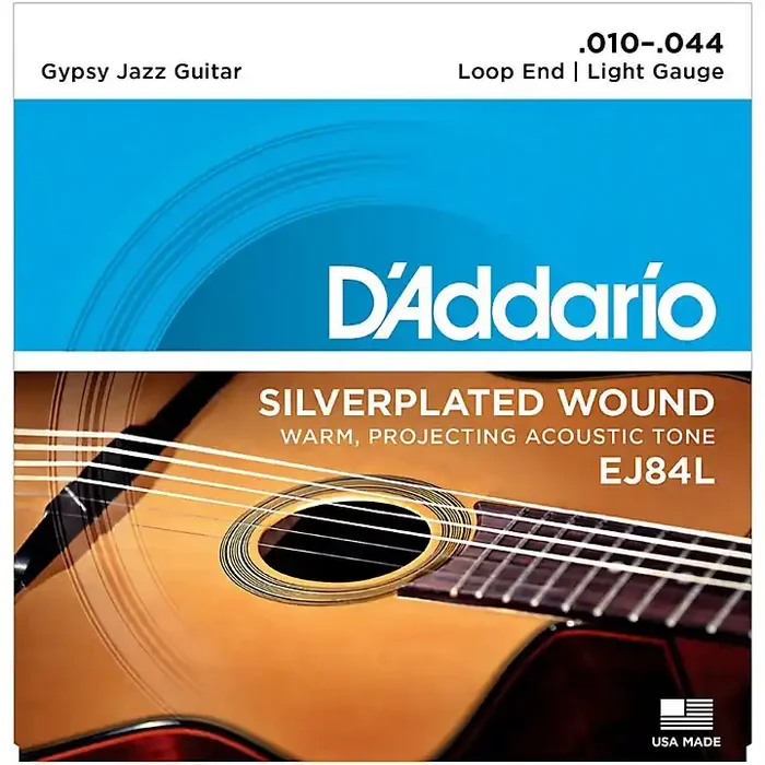 D‘Addario EJ84L Gypsy Jazz Silver Wound Loop End Light Guitar Strings Guitar Center