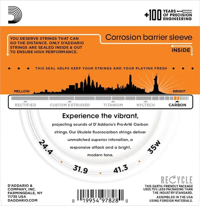 D‘Addario EJ99B Pro-Arté Carbon Ukulele Strings, Baritone