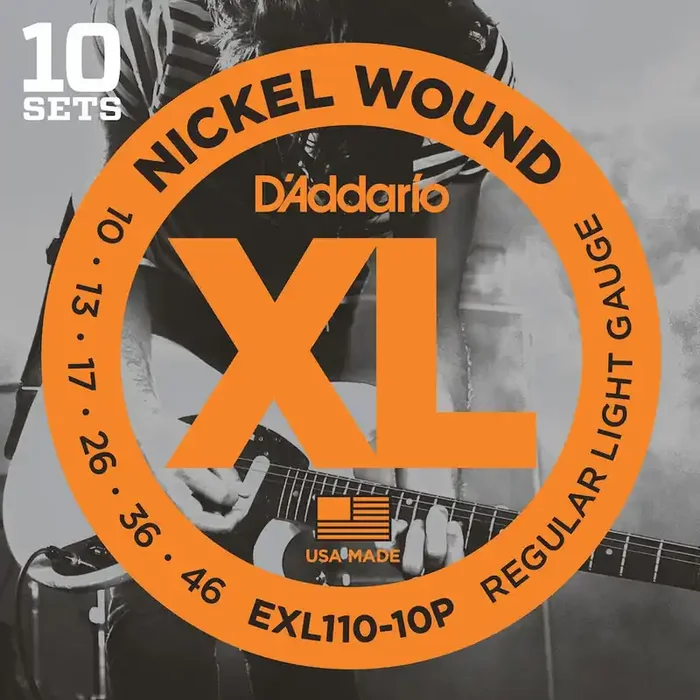 D‘Addario EXL110-10P Nickel Wound Electric Guitar Strings, Regular Light, 10-46, 10 Sets