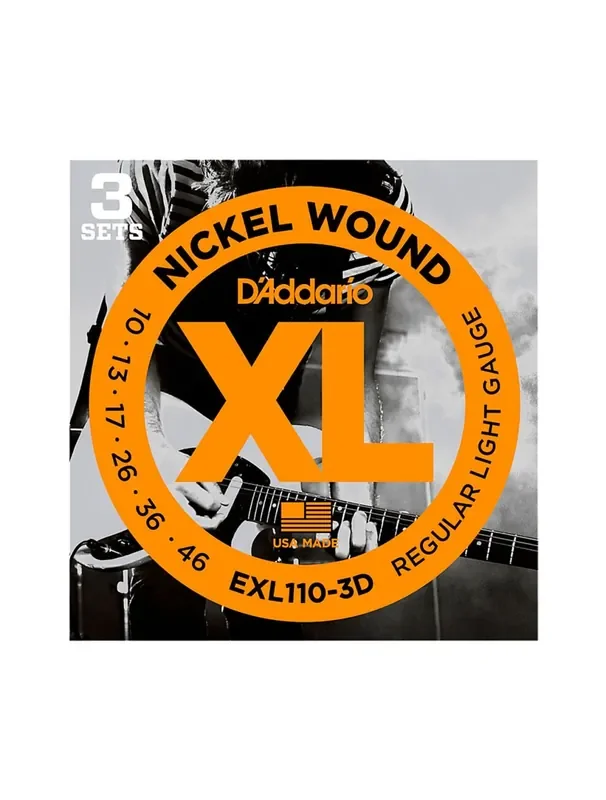 D‘Addario EXL110-3D Regular Light Nickel Wound Electric Guitar strings
