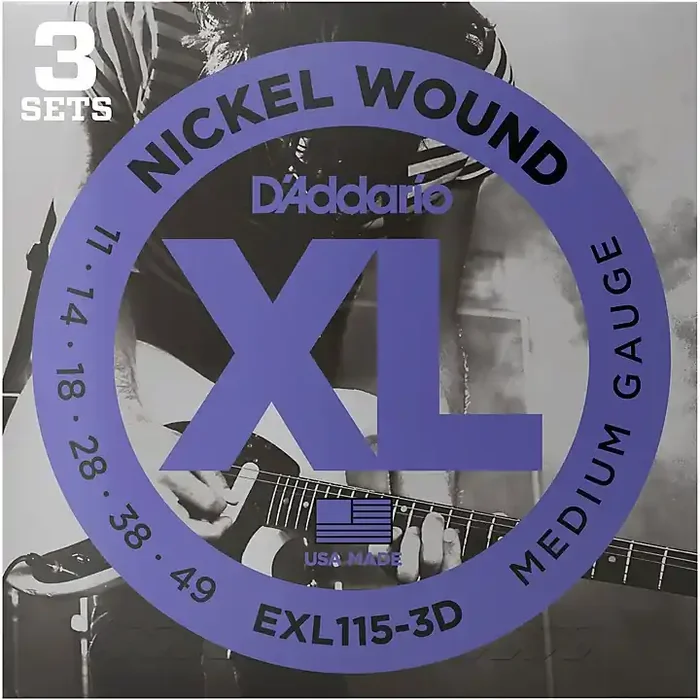D‘Addario EXL115 Medium Gauge Guitar Strings 3-Pack Guitar Center