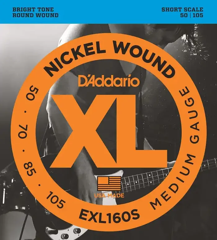 D‘Addario EXL160S Nickel Wound Bass Guitar Strings, Medium, 50-105, Short Scale