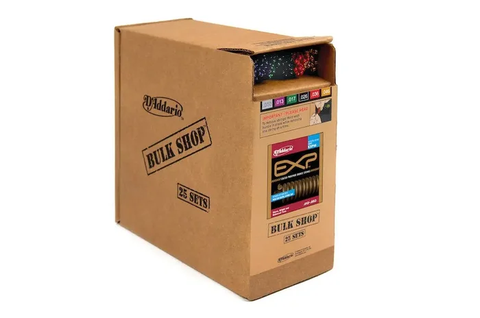 D‘Addario EXP16 Coated Phosphor Bronze Acoustic Guitar Strings, Light, 12-53, 25 Sets
