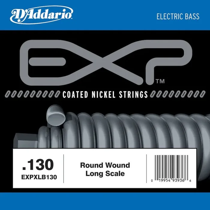D‘Addario EXPXLB130 EXP Coated Nickel Round Wound Bass Guitar Single String, .130