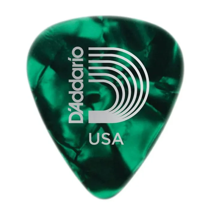 D‘Addario Green Pearl Celluloid Guitar Picks, 25 pack, Medium