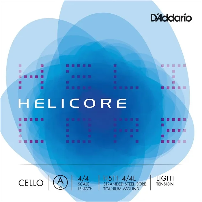 D‘Addario Helicore Cello Single A String, 4/4 Scale, Light Tension