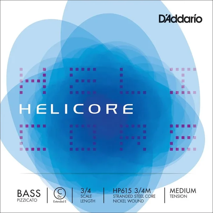 D‘Addario Helicore Pizzicato Bass Single C (Extended E) String, 3/4 Scale, Medium Tension