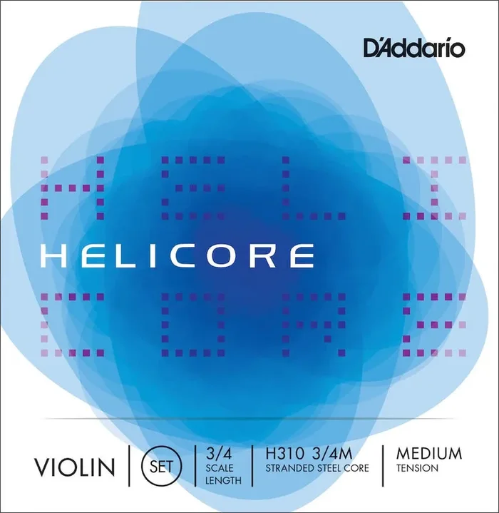 D‘Addario Helicore Violin String Set, 3/4 Scale, Medium Tension