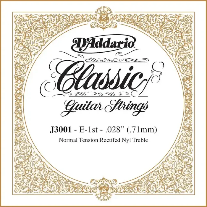 D‘Addario J3001 Rectified Classical Guitar Single String, Normal Tension, First String