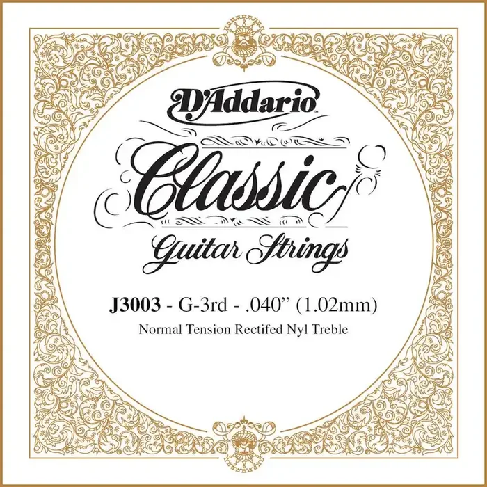 D‘Addario J3003 Rectified Classical Guitar Single String, Normal Tension, Third String