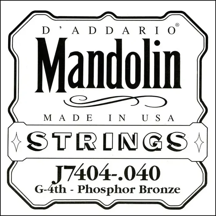 D‘Addario J7404 Phosphor Bronze Mandolin Single String, Fourth String, .040