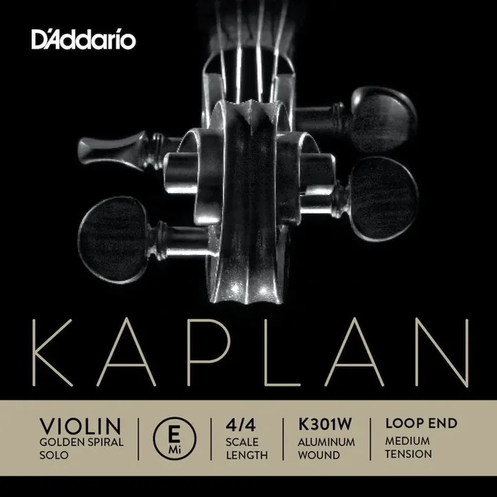 D‘Addario Kaplan Golden Spiral Solo Loop End Violin Single E String, 4/4 Scale, Medium Tension