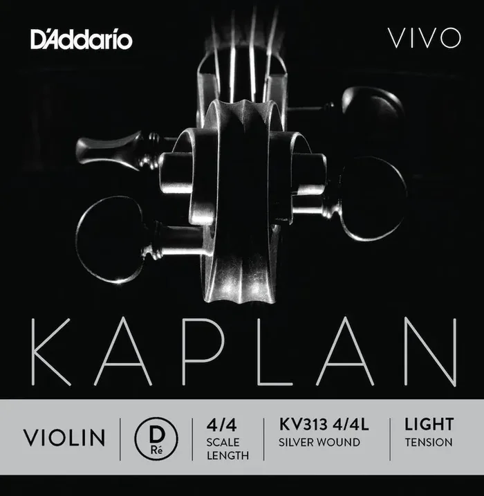 D‘Addario Kaplan Vivo Violin D String, 4/4 Scale, Light Tension