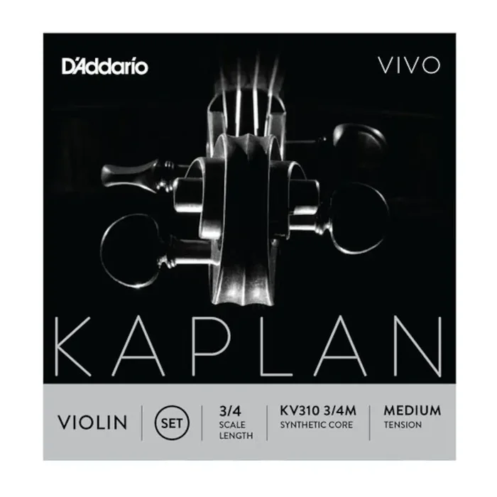 D‘Addario Kaplan Vivo Violin String Set, 3/4 Scale, Medium Tension