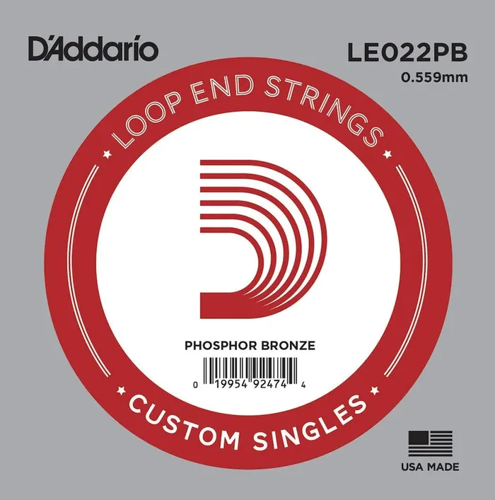 D‘Addario LE022PB Phosphor Bronze Loop End Single String, .022