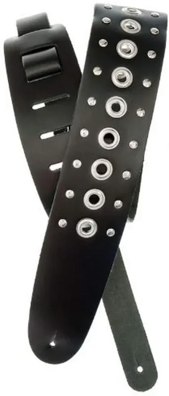 D‘Addario Metal Collection Leather Guitar Strap, Grommet 1