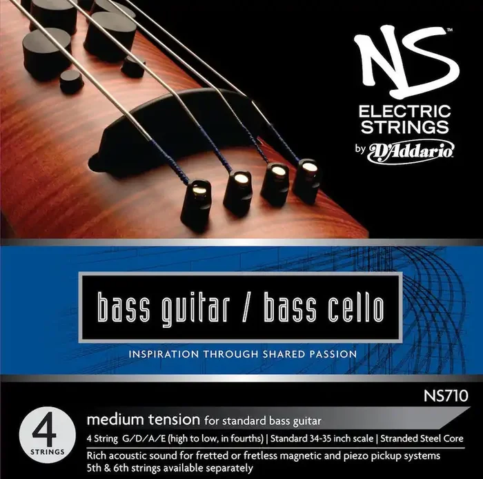 D‘Addario NS Electric Bass/Cello String Set, 4/4 Scale, Medium Tension