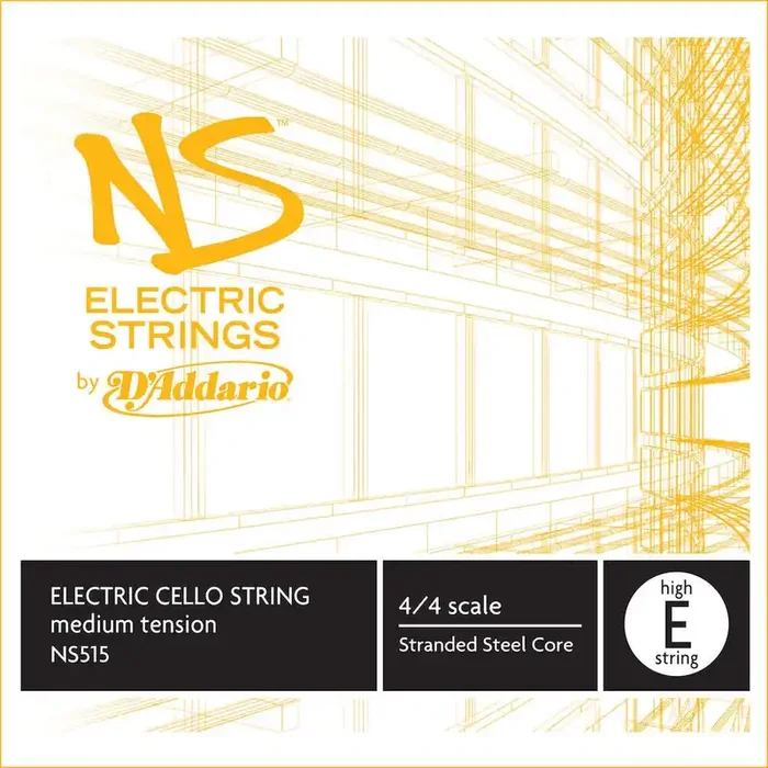 D‘Addario NS Electric Cello Single High E String, 4/4 Scale, Medium Tension