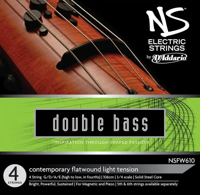 D‘Addario NS Electric Contemporary Bass String Set, 3/4 Scale, Medium Tension