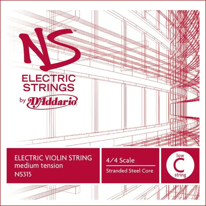 D‘Addario NS Electric Violin Single Low C String, 4/4 Scale, Medium Tension
