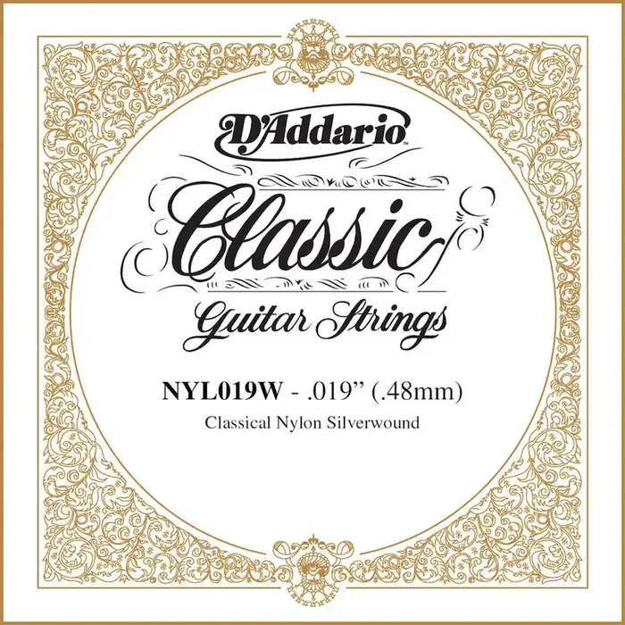 D‘Addario NYL019W Silver-plated Copper Classical Single String, .019
