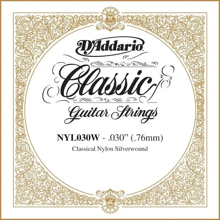 D‘Addario NYL030W Silver-plated Copper Classical Single String, .030
