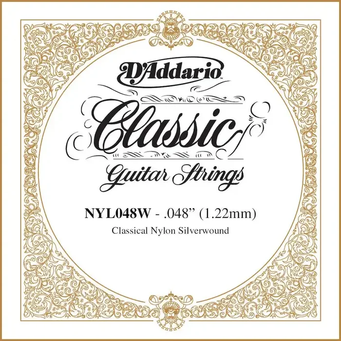D‘Addario NYL048W Silver-plated Copper Classical Single String, .048