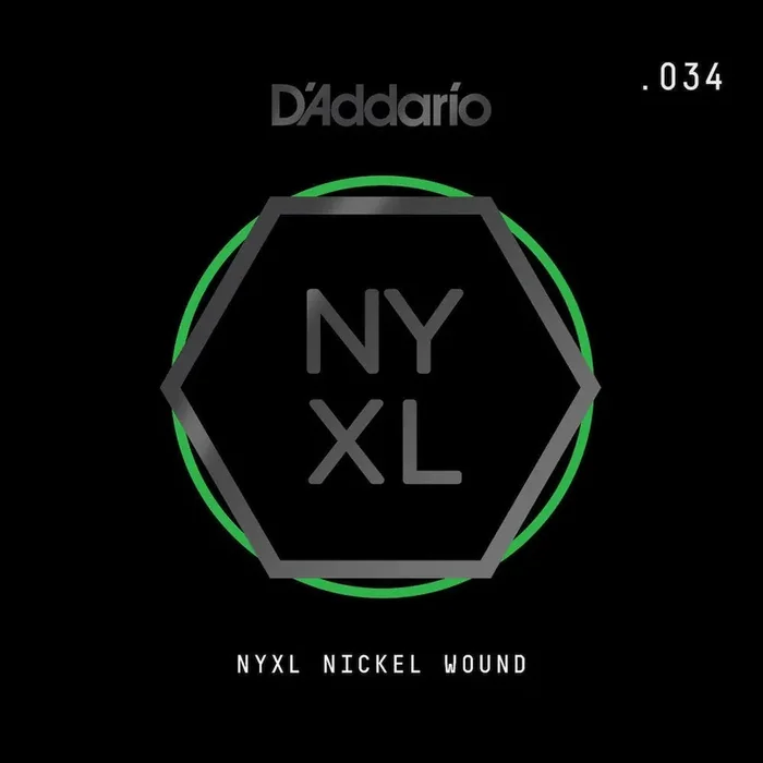 D‘Addario NYNW034 NYXL Nickel Wound Electric Guitar Single String, .034