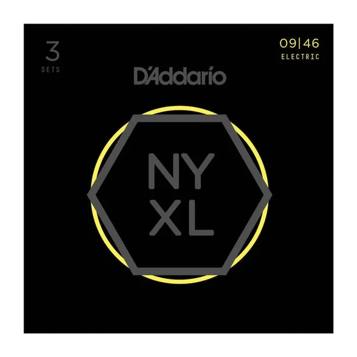 D‘Addario NYXL0946-P Nickel Wound Electric Guitar Strings, Super Light Top / Regular Bottom, 9-46, 3 Sets
