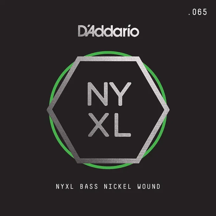 D‘Addario NYXLB065, NYXL Nickel Wound Bass Guitar Single String, Long Scale, .065