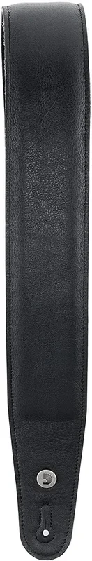 D‘Addario Padded Garment Leather Guitar Strap, Black
