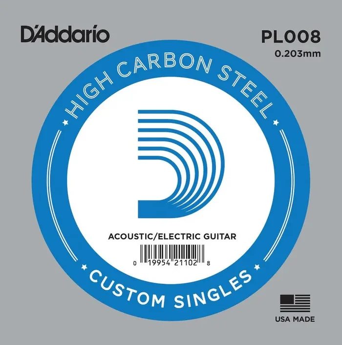 D‘Addario PL008 Plain Steel Guitar Single String, .008