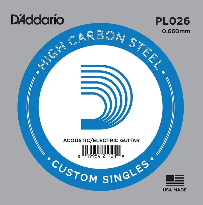 D‘Addario PL026 Plain Steel Guitar Single String, .026