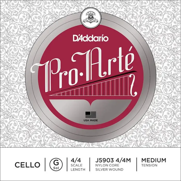 D‘Addario Pro-Arte Cello Single G String, 4/4 Scale, Medium Tension