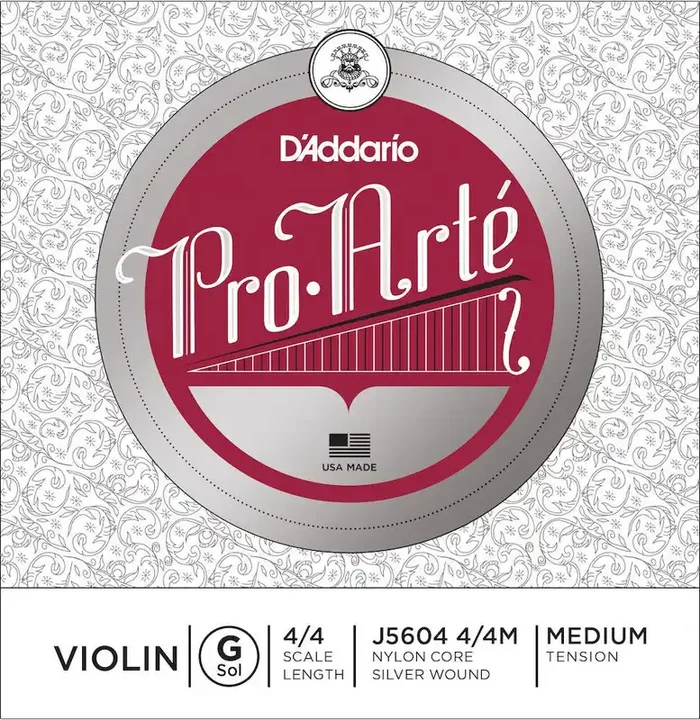 D‘Addario Pro-Arte Violin Single G String, 4/4 Scale, Medium Tension