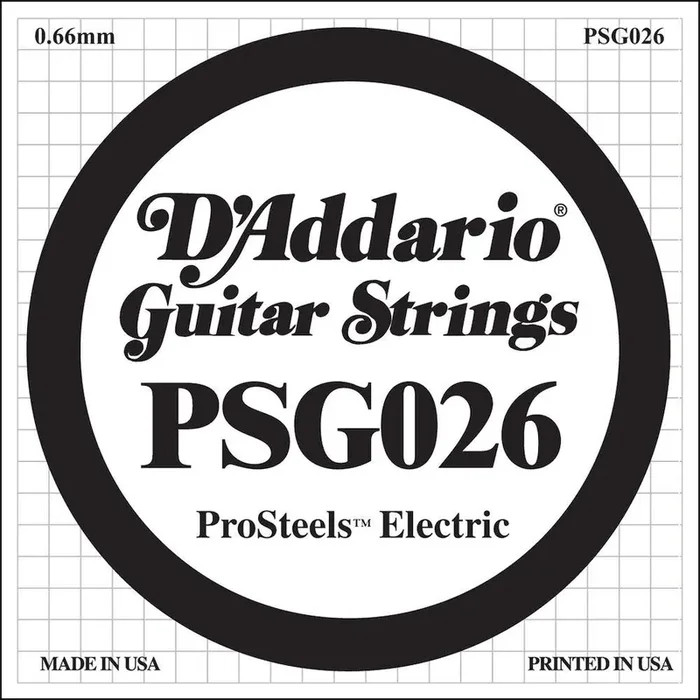 D‘Addario PSG026 ProSteels Electric Guitar Single String, .026