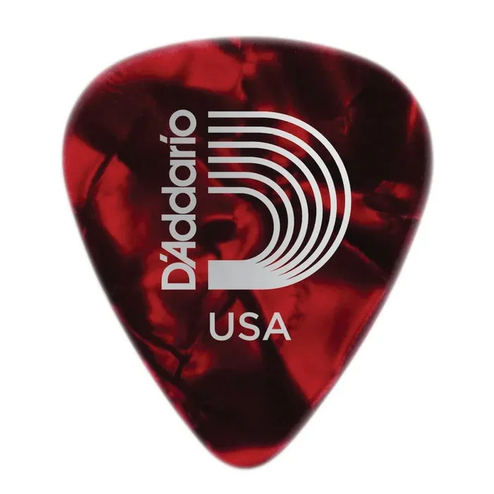 D‘Addario Red Pearl Celluloid Guitar Picks, 25 pack, Heavy