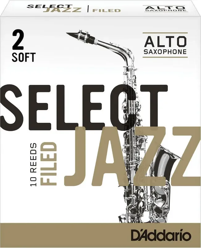 D‘Addario Select Jazz Filed Alto Saxophone Reeds, Strength 2 Soft, 10-pack