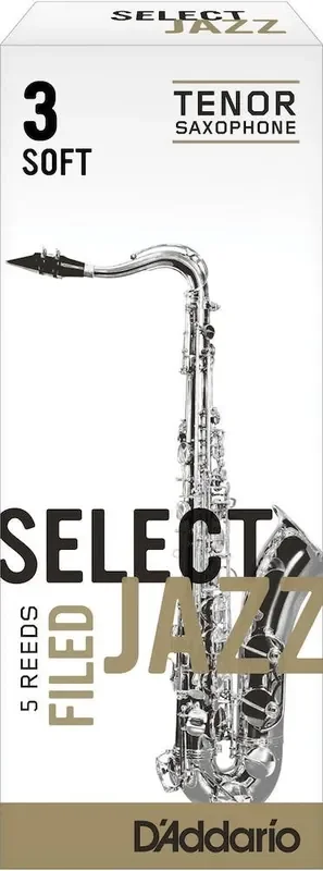 D‘Addario Select Jazz Filed Tenor Saxophone Reeds, Strength 3 Soft, 5-pack