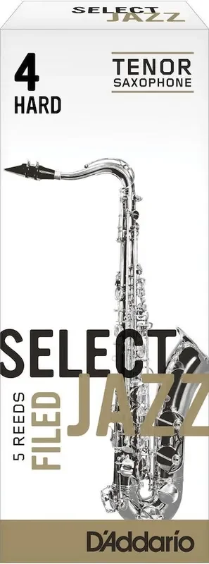 D‘Addario Select Jazz Filed Tenor Saxophone Reeds, Strength 4 Hard, 5-pack