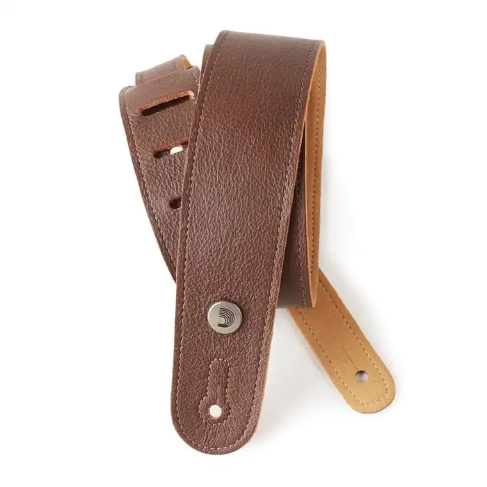 D‘Addario Slim Garment Leather Guitar Strap, Brown