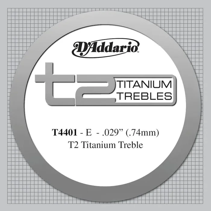 D‘Addario T2 Titanium Treble Classical Guitar Single String, Extra-Hard Tension, First String