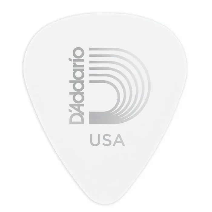D‘Addario White-Color Celluloid Guitar Picks, 100 pack, Heavy