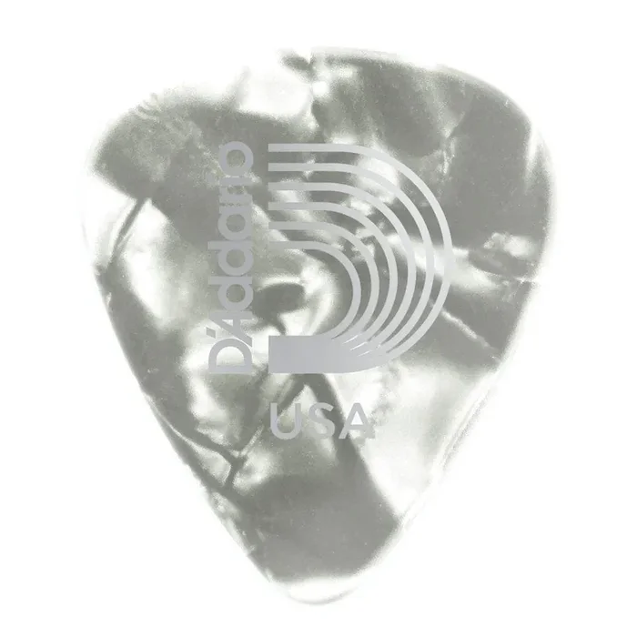 D‘Addario White Pearl Celluloid Guitar Picks, 10 pack, Light