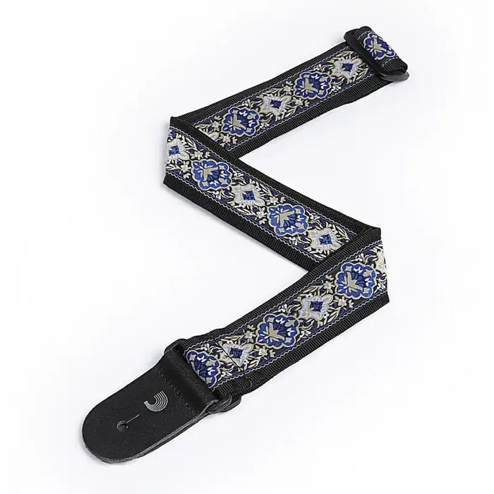 D‘Addario Woven Guitar Strap, Blue Jaquard Design